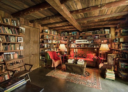 Rustic-home-library-design-ideas